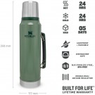 Termos Classic Vacuum Bottle Hammertone Green 1 L thumbnail