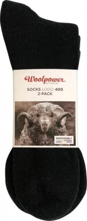 Woolpower Socks 2-pack Logo Classic 400 Black 40-44